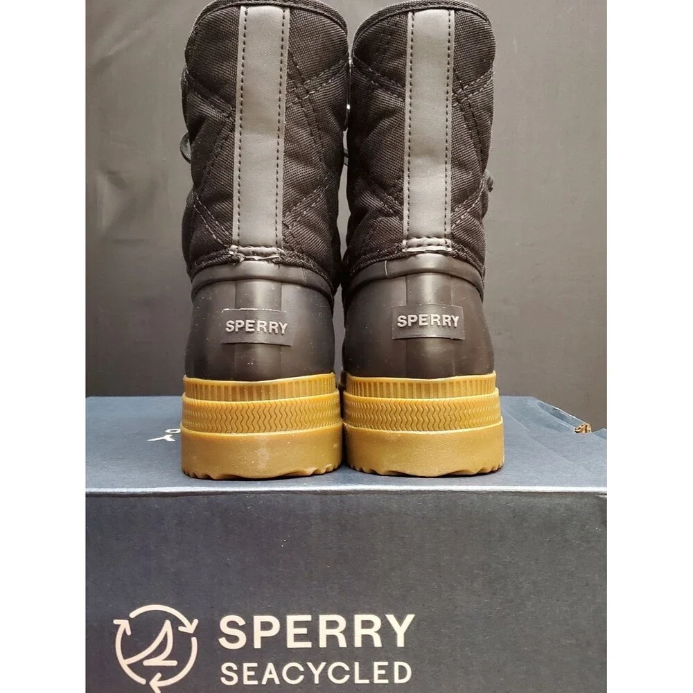 Sperry Saltwater 2.0 Women's Round Toe Black Duck Boots Size 8